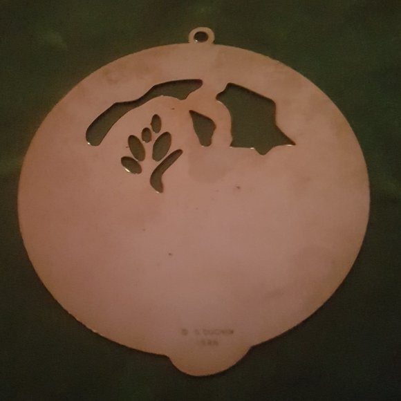 MERRY CHRISTMAS "Brauns 1988" Metal Ornament with Winter Scene (G. Duchin, 1986) - Picture 6 of 8